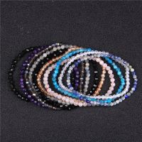 Top Quality 4mm Handmade Micro Faceted Beads Bracelet Women Natural Charoite Labradorite lapis lazuli Obsidian Beads Bracelet Replacement Parts