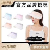 หมวกเทพธิดาสีหมวกกันแดดไล่ระดับสี VVC สำหรับกลางแจ้งขอบใหญ่ป้องกันรังสียูวีหมวกบังแดดหมวกเสื้อเว้าใน Mumot5ฤดูร้อน