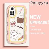 เคส Chenyyka สำหรับ Xiaomi Redmi Note 11 Pro Note 5G 11e Note Pro เคสการ์ตูนกระต่ายน่ารักหมีดีไซน์ใหม่ขอบครีมกันกระแทกแบบใสนิ่มเคสมือถือโปร่งใสลายกล้องถ่ายรูปเคสป้องกันอ่อนโยนแบบเรียบง่าย