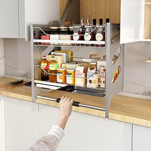 Pull Down Condiments Rack / Condiments Organizer / Kitchen Rack / 304