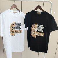 CODLiang Te Burberry solid color summer cotton couple short-sleeved T-shirt