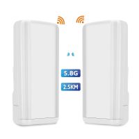 2 ชิ้น Wireless WiFi Bridge Outdoor CPE Router WIFI Extender 5.8G 450Mbps Access Point Long Range รองรับการส่งข้อมูล 2.5KM