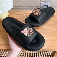 Summer Womens Slippers Couple Sandals Beach Slides Cartoon Bear Flip Flops Men Thick Sole Indoor Bathroom Anti-slip Shoes ks110