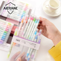 AICRANE 12ชิ้น/เซ็ตเครื่องเขียนญี่ปุ่น Zebra Mild Liner Double Headed Fluorescent ปากกา Milkliner ปากกา Highlighter ปากกาสีปากกาน่ารัก