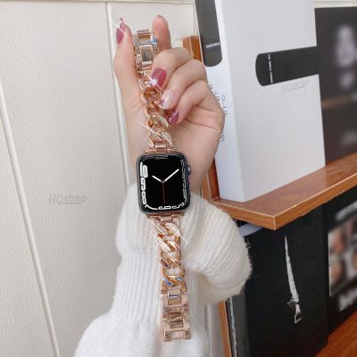 Fashion Diamond metal strap for iwatch band 40mm 41mm 45mm 44mm 38mm 42mm Bracelet for apple watch series se 7 5 6 4 3 wristband Straps