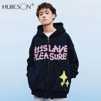 【Huieson】สเวตเชิ้ตแฟชั่นใหม่มีฮู้ดเสื้อกันหนาวบางผู้หญิง,เสื้อโค้ทคู่พิมพ์ลายโฟม