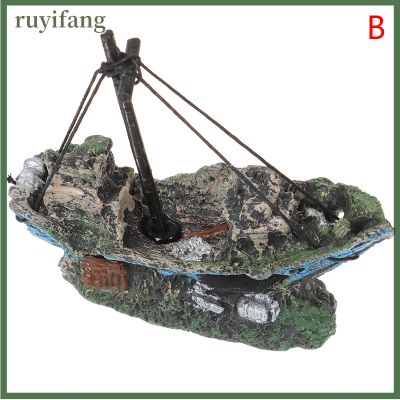 ruyifang เรซินตกแต่งเรือโจรสลัดเรือตู้ปลาตกแต่งเรือ