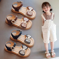 Little Girl Princess Shoes Girls Sweet Western Style Soft Bottom Sandals 2023 Summer Children Fashion Preppy Style Sandals