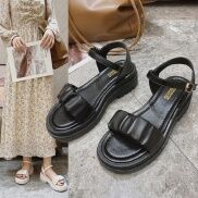 Giày sandal mã VNKS62 nhún đế chiến binh mũi hở có 2 màu đen và trắng hot