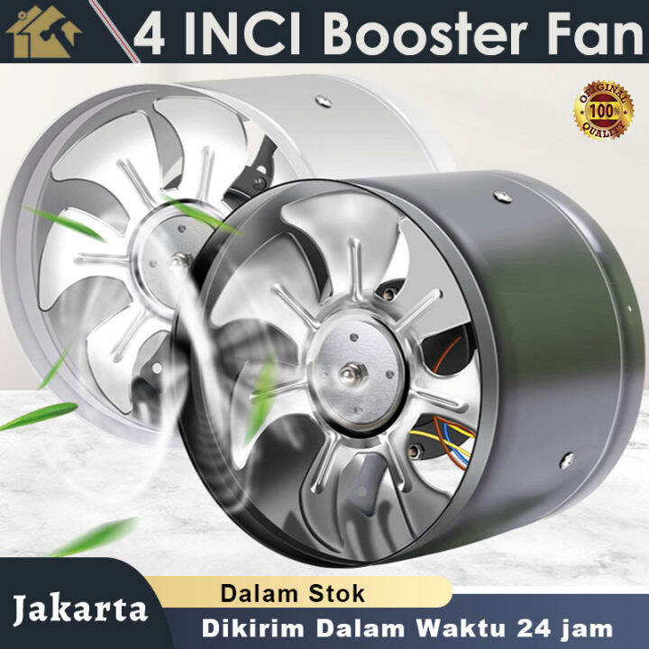 220V Inline Duct Fan Booster Exhaust Blower Air Cooling Vent Metal ...