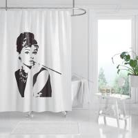 Audrey Hepburn printed shower curtain white and black Portrait pattern bath curtain waterproof bathroom curtain for home decor