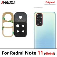 เลนส์กระจกกล้องถ่ายรูปหลังเดิม10ชิ้น/ล็อตสำหรับ Redmi Note 11 2201117TG ทั่วโลก11S 11E 11T 5G พร้อมสติ๊กเกอร์กาว