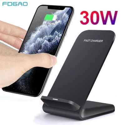 30W Wireless Charger Stand For iPhone 14 13 12 11 Pro MAX XS XR X 8 Samsung S21 S22 S23 Fast Charging Dock Station Phone Charger