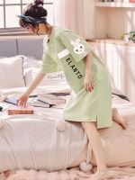 【Ready】? Nightgown for women summer pure short-sed cute cartoon 23 new loose casl sprg home autumn jamas