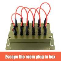 Real Escape Room Props Plug-in Box Organs With 12 Jacks and 6 Patch Cords to unlock 12V EM Lock for for Exit Room Owner Household Security Systems Hou