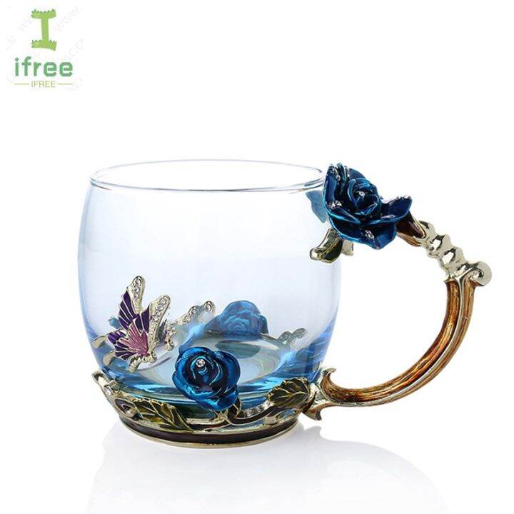 fe-enamel-coffee-tea-cup-mug-3d-rose-butterfly-glass-cups-wedding-gift