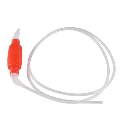2 Meter Red Syphon Tube Hand Fuel Pump Gasoline Siphon Hose Gas Oil Water Fuel Transfer Siphon Pump for Water Gasoline Liquid Home Brew Wine Beer Hose Pipe