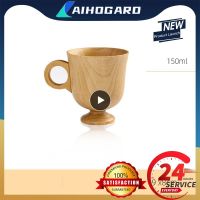 Japanese Creative Wooden Beer Milk Cup Beech Wood Coffee Cup With Solid Wood Handle Cup Wood Color