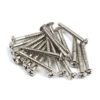 FLEOR Pet 20 Buah Sekrup Gitar 4X35.5Mm Countersunk เทรโมโลบริดจ์ Pegas Krom