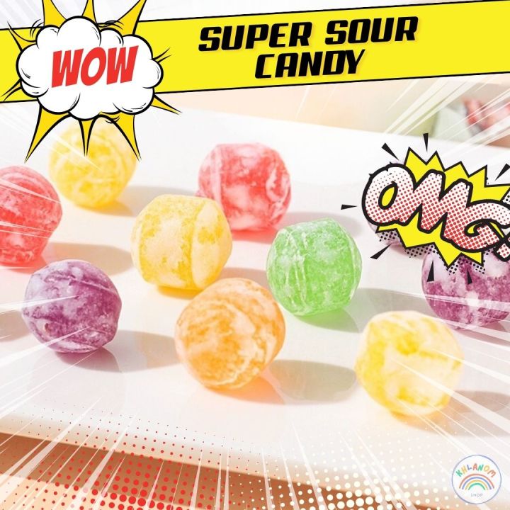 ลูกอมเรี้ยว-superจี๊ดจ๊าด-ลูกอมจี๊ดจ๊าด-1เม็ด-3g-50-100ชิ้น-super-sour-candy-เปรี้ยวปรี๊ดดด-ลูกอมแก้ง่วง-ลูกอมรสเปรี้ยว