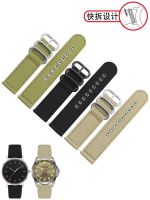 Canvas Watch Strap Suitable for Seagull Commemorative Seiko Citizen IWC Khaki Army Green Nylon Strap