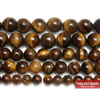 Stone AB  Gold Color Tiger Agate Round Loose Beads 15  Strand 3 4 6 8 10 12 14MM Pick Size