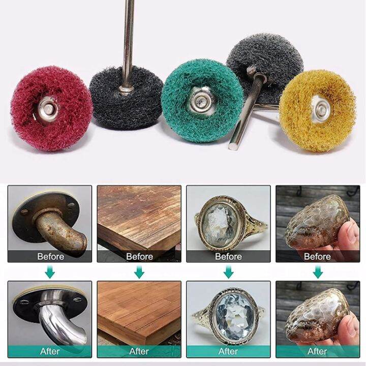 100pc-abrasive-buffing-wheels-grit-scouring-pad-abrasive-wheel-polishing-1-inch-buffing-polishing-wheel-set-1-8in-shank