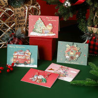 การ์ดอวยพรคริสต์มาสสำหรับเด็ก Mini Christmas Wishes การ์ดอวยพรซองจดหมายปีใหม่โปสการ์ดการ์ดของขวัญ Christmas Party
