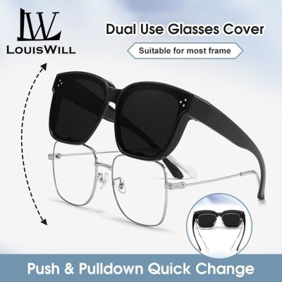 แว่นตากันแดดแบบโพลาไรซ์ของ LouisWill Sarung Kacamata แว่นตากันแดดสำหรับสายตาสั้น TAC โพลาไรซ์ท่องเที่ยวกลางแจ้ง UV400ขับรถกันฮู้ดกล้องเหนือแว่นตากันแดด