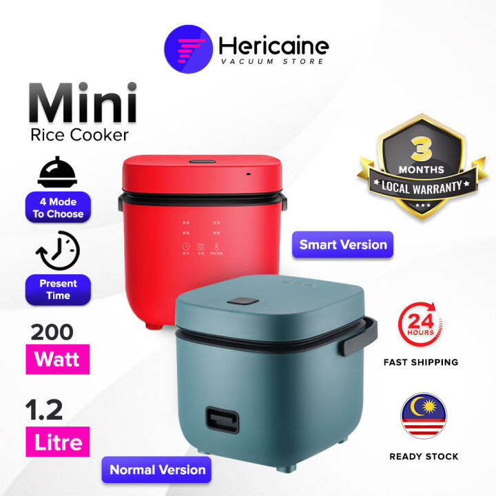 Hericaine Mini Rice Cooker 1.2L Non Stick Pot 200W *Free Rice Spoon