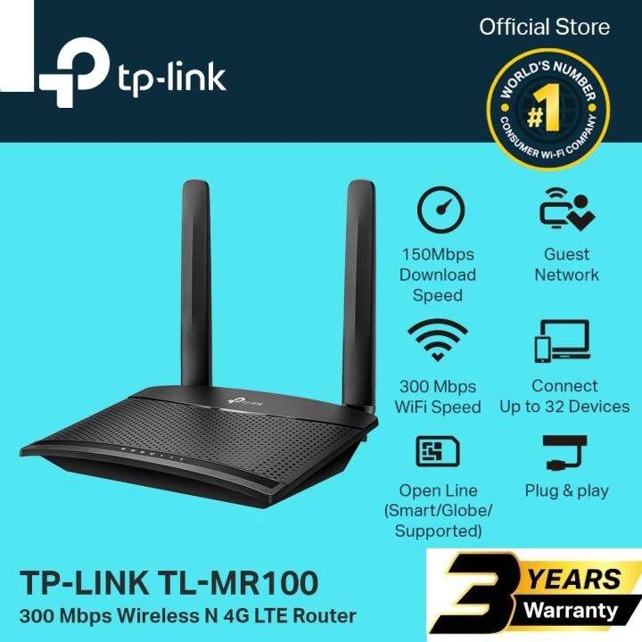 TP-Link TL-MR100 300Mbps Wireless N 4G LTE Direct SIM CARD Modem Router ...