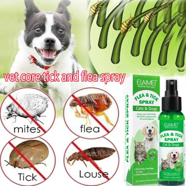 100ML vet core tick and flea spray with soap/anti tick and flea for