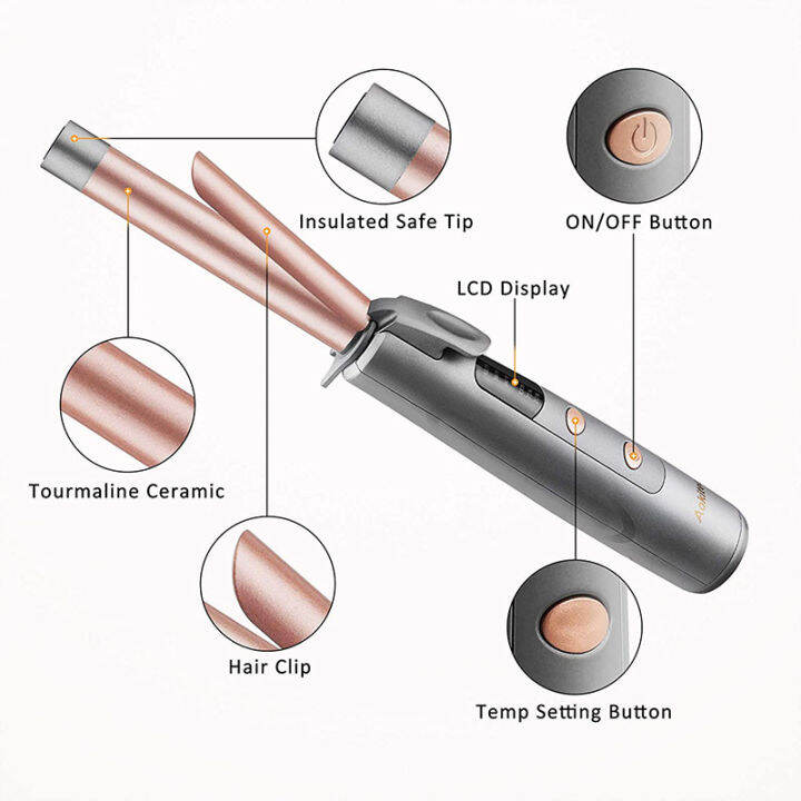 cfgjrrrvvvv-ที่ม้วนผมไร้สายแบบพกพาชาร์จ-usb-สำหรับเดินทางมินิเครื่องดัดผมไร้สายของขวัญมัลติฟังก์ชั่น