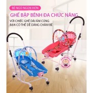 Ghế bập bênh 4in1 kiêm xe đẩy 2 chiều có nhạc và rung mát xa cho bé TẶNG