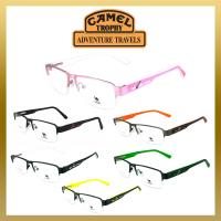 Camel แว่นตา รุ่น 12747 กรอบเซาะร่อง Rectangle ทรงสี่เหลี่ยมผืนผ้า ขาสปริง วัสดุ สแตนเลส สตีล (สำหรับตัดเลนส์) กรอบแว่นตา Gouging frame Eyeglass Spring legs Stainless Steel material Eyewear Top Glasses