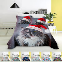 Christmas Flat Sheet Brushed Microfiber Постельное белье Snowdoll Dog Bedspreads Breathable Bedding Sheets CartoonFlat Bed Sheet