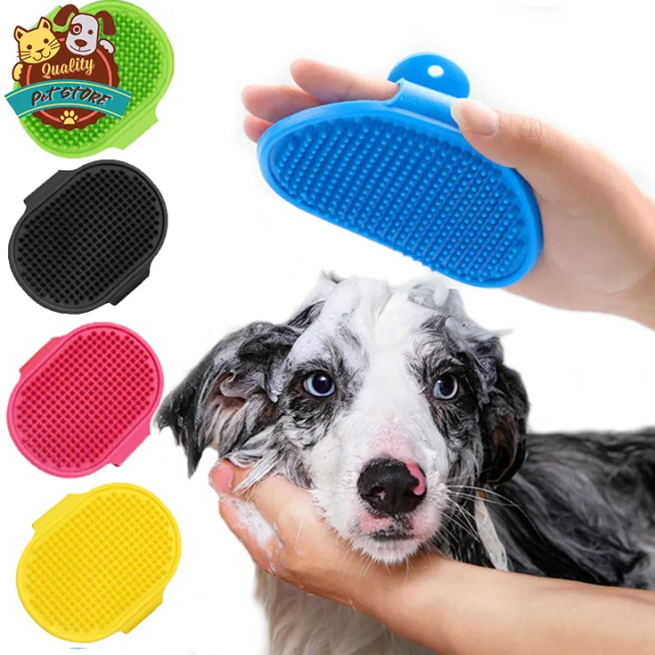 Dog Grooming Brush Pet Shampoo Bath Brush Soothing Massage Rubber Comb