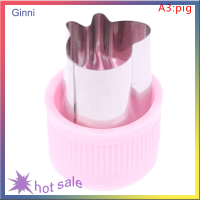 เครื่องหั่นผัก Ginni ด้ามพลาสติกเครื่องตัดผลไม้สเตนเลสสีชมพูอุปกรณ์ที่ใช้ในครัว