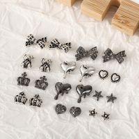 【CW】 10pcs Punk Alloy Jewelry Gothic Design Star Bow Tips Dark Manicure Accessories