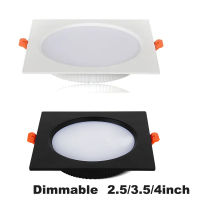 Dimmable LED Downlight Square Ceiling Light 4inch 2.5/3 Ceil Recessed Aluminum Spotlight 2years Warrenty