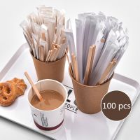 100Pcs 5.5 Inch Coffee Stirrers Sticks -Natural Wood Eco-Friendly Coffee Beverage MilkTea Disposable Stirrer Stick