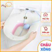 Bô chậu xông hơi VÙNG KÍN phụ nữ sau sinh gấp gọn có vòi xịt MySun