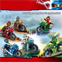 WUHUI 6PCS Minifigures Blocks Ninjago Motorcycle Accessories Bricks for Preschool Children Ages Kids Compatible with All Brands