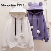 Marquise1997 เสื้อฮู้ด เสื้อแขนยาวอบอุ่น หลวมและสบาย สบาย คลาสสิค วินเทจ ทันสมัย WWY2392SRA 38Z230921