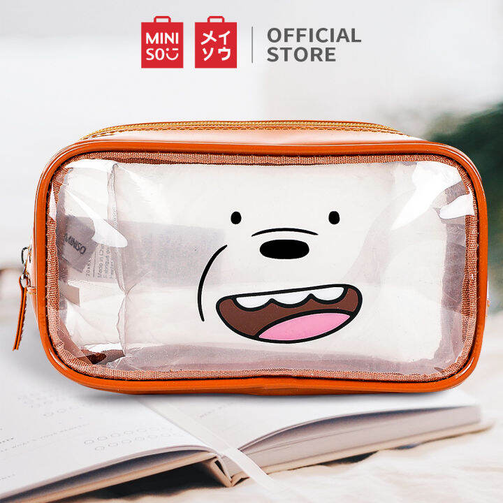 Túi đựng mỹ phẩm trong suốt Miniso túi đựng đồ trang điểm Bare Bears