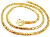 Mens Chain 22K 23K 24K Thai Baht Yellow Gold Plated Necklace 4 Baht  27 Inch