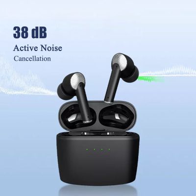 ZZOOI In-Ear Headphones J8 ANC TWS Bluetooth 5.2 Earphones Wireless Active Noise Cancelling Headphones Low Latency 4-mic ENC Earbuds With Mic Waterproof