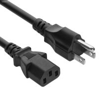 ▽ 1.5m 5FT 3 Pin 18 AWG 60C 250V US Plug Universal Power Cord Cable For NEMA 5-15P To IEC320C13 Black PWC75A150US