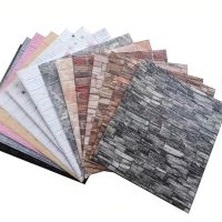 ✺ 10Pcs/Set 3D Wall Stickers Self-Adhesive Imitation Brick Sticker Bedroom Decoration Waterproof Paper Brick Stone Wallpaper Hot