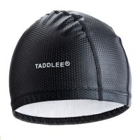 Taddlee Men Swim Cap PU Fabric Silicone Lycra Bathing Swimming Hat Pool Waterproof Sports Adult Swim Wear Accessories Large SizeTH